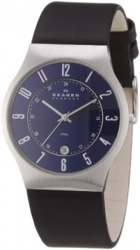 Skagen Men's 233XXLSLN Steel Perfect Blue Leather Watch Skagen Men's 233XXLSLN Steel Perfect Blue Leather Watch