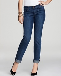 A rolled-up hem lends fresh style to these Citizens of Humanity straight-leg jeans, imbued with a medium-blue inky wash. A rolled-up hem lends fresh style to these Citizens of Humanity straight-leg jeans, imbued with a medium-blue inky wash.