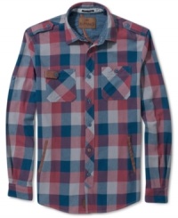 Buffalo David Bitton updates the classic plaid shirt with this colorful and detailed button down. Buffalo David Bitton updates the classic plaid shirt with this colorful and detailed button down.
