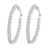 Studio 925 Circle of Fire CZ In-N-Out Sterling Silver Hoop Earrings Studio 925 Circle of Fire CZ In-N-Out Sterling Silver Hoop Earrings