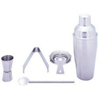 Stainless Steel 5-Piece Cocktail Martini Shaker Set Stainless Steel 5-Piece Cocktail Martini Shaker Set