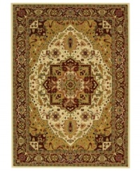 Safavieh's Lyndhurst collection offers the beauty and painstaking detail of traditional Persian and European styles with the ease of polypropylene. With a symphony of florals, vines and latticework detailing, these beautiful rugs bring warmth and life to any room. Polypropylene resists stains, keeping rugs pristine for years to come. Sand, red and ivory tones combine in this rug for an utterly harmonious effect. A diamond pattern at the center and ornate detailing throughout the rug create a picture of elegance. (Clearance) Safavieh's Lyndhurst collection offers the beauty and painstaking detail of traditional Persian and European styles with the ease of polypropylene. With a symphony of florals, vines and latticework detailing, these beautiful rugs bring warmth and life to any room. Polypropylene resists stains, keeping rugs pristine for years to come. Sand, red and ivory tones combine in this rug for an utterly harmonious effect. A diamond pattern at the center and ornate detailing throughout the rug create a picture of elegance. (Clearance)