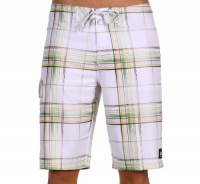 Quiksilver Men's Cypher Wonderland 5 Boardshorts White Plaid 101203-WHT Quiksilver Men's Cypher Wonderland 5 Boardshorts White Plaid 101203-WHT