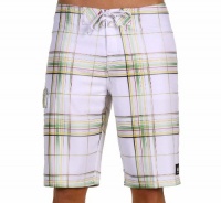 Quiksilver Men's Cypher Wonderland 5 Boardshorts White Plaid 101203-WHT