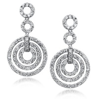 Studio 925 Triple Eternity CZ Pave Sterling Silver Chandelier Earrings Studio 925 Triple Eternity CZ Pave Sterling Silver Chandelier Earrings