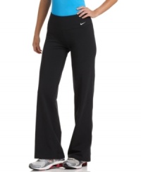 Nike's classic bootcut athletic pants are made of a soft cotton-blend knit fabric. Signature Dri-Fit technology ensures a cool workout! Nike's classic bootcut athletic pants are made of a soft cotton-blend knit fabric. Signature Dri-Fit technology ensures a cool workout!