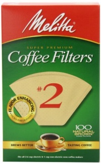 Melitta Cone Coffee Filters, Natural Brown, No. 2, 100-Count Filters (Pack of 6) Melitta Cone Coffee Filters, Natural Brown, No. 2, 100-Count Filters (Pack of 6)