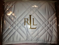 RALPH LAUREN Pale Blue REGENT 600tc QUILTED EURO EUROPEAN PILLOW SHAM