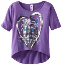 Beautees Girls 7-16 Owl High Low Top, Grape, X-Large Beautees Girls 7-16 Owl High Low Top, Grape, X-Large