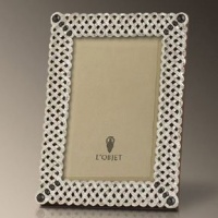 L'Objet Braid Picture Frames - Platinum / Onyx 4 x 6 inch picture frame L'Objet Braid Picture Frames - Platinum / Onyx 4 x 6 inch picture frame