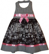 Blueberi Boulevard Girls Dress, Little Girls NYC Fun Halter Dress, White, Size: 12 months