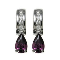 Studio 925 Amethyst CZ Teardrop Sterling Silver Earrings Studio 925 Amethyst CZ Teardrop Sterling Silver Earrings