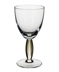 Bring contemporary refreshment to casual tables with the New Cottage claret wine glass. An amber-hued stem and fluted texture add interest to an already-stylish silhouette. From Villeroy & Boch.