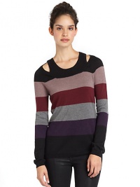 THE LOOKWide scoopneckColorful multistripesLong sleevesRibbed neckline, cuffs and hemPullover styleTHE FITAbout 26 from shoulder to hemTHE MATERIALCotton/polyesterCARE & ORIGINDry cleanImportedModel shown is 5'9 (175cm) wearing US size Small.This item was originally available for purchase at Saks Fifth Avenue OFF 5TH stores. THE LOOKWide scoopneckColorful multistripesLong sleevesRibbed neckline, cuffs and hemPullover styleTHE FITAbout 26 from shoulder to hemTHE MATERIALCotton/polyesterCARE & ORIGINDry cleanImportedModel shown is 5'9 (175cm) wearing US size Small.This item was originally available for purchase at Saks Fifth Avenue OFF 5TH stores.