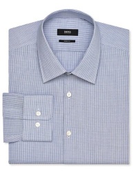 Boss Black Long-sleeved Cotton Checked Dress Shirt By Hugo Boss Boss Black Long-sleeved Cotton Checked Dress Shirt By Hugo Boss
