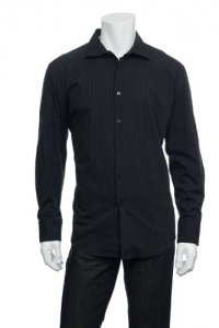 Alfani Red Men's Black Pinstripe Button Down Shirt Alfani Red Men's Black Pinstripe Button Down Shirt
