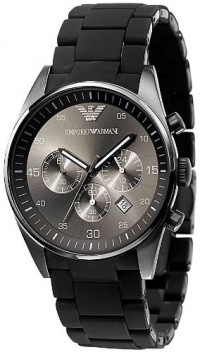 Emporio Armani Men's AR5889 Sport Chronograph Silicone Accent Black Dial Watch Emporio Armani Men's AR5889 Sport Chronograph Silicone Accent Black Dial Watch