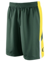 Get your game on while supporting your favorite NCAA team with these Oregon Ducks basketball shorts featuring Dri-Fit technology from Nike. Get your game on while supporting your favorite NCAA team with these Oregon Ducks basketball shorts featuring Dri-Fit technology from Nike.