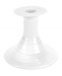 Charming ripples designed to coordinate with the rest of the Sophie Conran collection from Portmeirion adorn this porcelain candleholder. Reminiscent of hand-thrown pottery, it's sure to lend cheerful elegance to any table. Charming ripples designed to coordinate with the rest of the Sophie Conran collection from Portmeirion adorn this porcelain candleholder. Reminiscent of hand-thrown pottery, it's sure to lend cheerful elegance to any table.