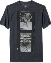 Dream weaver. This t-shirt from Kenneth Cole New York has a smooth slub weave and cool graphic to add some on-trend style to your summer wardrobe. (Clearance)