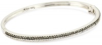 Judith Jack Sterling Silver Marcasite and Crystal Pave Hinged Bangle Bracelet Judith Jack Sterling Silver Marcasite and Crystal Pave Hinged Bangle Bracelet