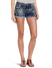 XOXO Juniors Cuffed Studded Denim Short, Indigo, 3/4 XOXO Juniors Cuffed Studded Denim Short, Indigo, 3/4