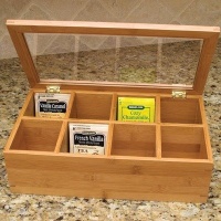 Lipper Divided Bamboo Tea Box with Clear Lid Lipper Divided Bamboo Tea Box with Clear Lid