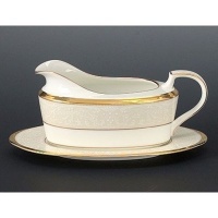 Noritake White Palace 2-Piece Gravy Boat with Tray Noritake White Palace 2-Piece Gravy Boat with Tray