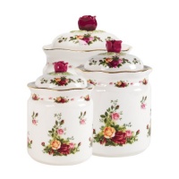 Royal Albert Old Country Roses Canisters, Set of 3 Royal Albert Old Country Roses Canisters, Set of 3