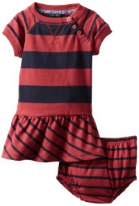 Nautica Sportswear Kids Baby-girls Infant Short Sleeve Stripe Dress, Deep Red, 24 Months Nautica Sportswear Kids Baby-girls Infant Short Sleeve Stripe Dress, Deep Red, 24 Months