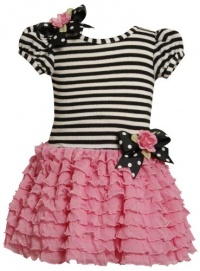 Bonnie Jean Girls 2-6X Knit Bodice To Drop Waist Multi Ruffle Skirt Bonnie Jean Girls 2-6X Knit Bodice To Drop Waist Multi Ruffle Skirt