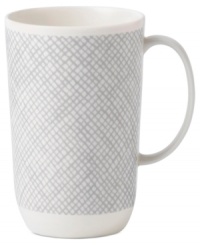Effortlessly chic, the Simplicity mug by Vera Wang Wedgwood features a minimalist shape in casual porcelain lined with neutral gray and cream. Effortlessly chic, the Simplicity mug by Vera Wang Wedgwood features a minimalist shape in casual porcelain lined with neutral gray and cream.