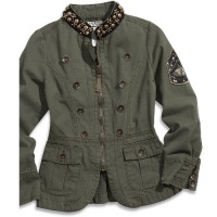 GUESS Kids Girls Big Girl Military Jacket, OLIVE (14) GUESS Kids Girls Big Girl Military Jacket, OLIVE (14)
