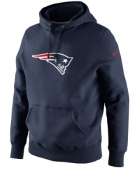 Shout out to your favorite NFL football team with this comfortable New England Patriots hoodie from Nike. Shout out to your favorite NFL football team with this comfortable New England Patriots hoodie from Nike.