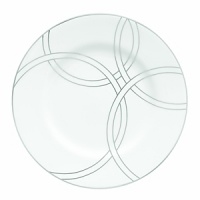 With platinum circles that represent the circles of life, the new Halo dinnerware pattern is the perfect choice for today's modern bride. Fresh in design, Halo brings the elegance of platinum on beautiful bright white bone china that is both graceful and contemporary.