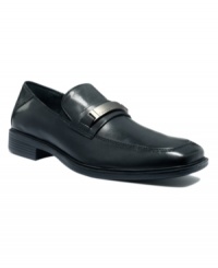 Want men's dress shoes that will be the perfect complement to your tailored wardrobe? These updated leather loafers for men from Calvin Klein are detailed and accented for a forward-thinking modern guy. Want men's dress shoes that will be the perfect complement to your tailored wardrobe? These updated leather loafers for men from Calvin Klein are detailed and accented for a forward-thinking modern guy.