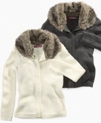 Faux-fur on this Epic Threads sweater will bring out your little fashionista's fun side. Faux-fur on this Epic Threads sweater will bring out your little fashionista's fun side.