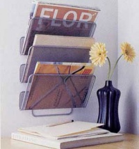Design Ideas Wall Works Magazine Rack, Small, Silver Design Ideas Wall Works Magazine Rack, Small, Silver