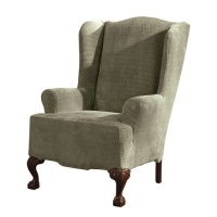 Sure Fit Stretch Royal Diamond Wing Slipcover, Sage Sure Fit Stretch Royal Diamond Wing Slipcover, Sage