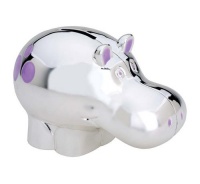 Reed & Barton Jungle Parade Silver Plate Hippo Coin Bank