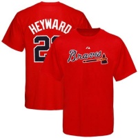 MLB Majestic Atlanta Braves #22 Jason Heyward Red Player T-shirt MLB Majestic Atlanta Braves #22 Jason Heyward Red Player T-shirt