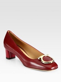 A large buckle and glossy block heel add supreme style to this classic leather design. Lacquered heel, 1½ (40mm)Leather upperSquare toeLeather lining and solePadded insoleMade in Italy A large buckle and glossy block heel add supreme style to this classic leather design. Lacquered heel, 1½ (40mm)Leather upperSquare toeLeather lining and solePadded insoleMade in Italy