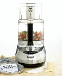 Chop to it. Cuisinart's 9-cup food processor perfects the art of food prep, powering through virtually any ingredient with stainless steel style that brings elegance to any kitchen. A compact design commands the countertop with a large work bowl that makes entire meals from scratch. Three-year limited warranty. Model DLC-2009BCH. Chop to it. Cuisinart's 9-cup food processor perfects the art of food prep, powering through virtually any ingredient with stainless steel style that brings elegance to any kitchen. A compact design commands the countertop with a large work bowl that makes entire meals from scratch. Three-year limited warranty. Model DLC-2009BCH.