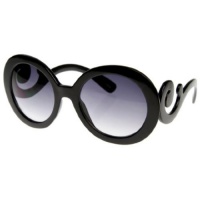 Curlycue Big Lense Sunglasses In Black with Gradation Finish Curlycue Big Lense Sunglasses In Black with Gradation Finish