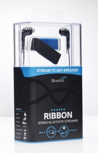 BlueAnt RB-BKBL-US Ribbon Stereo Bluetooth Streamer- Bluetooth Headset - Retail Packaging - Black/Blue