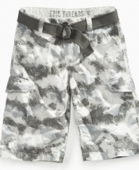 With the digital camo print on these cargo shorts from Epic Threads, he'll be doing anything but blending in. With the digital camo print on these cargo shorts from Epic Threads, he'll be doing anything but blending in.