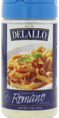 DeLallo Grated Romano Cheese, 8-Ounce Unit (Pack of 4)