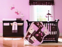 Carter's Butterfly Flowers 4 Piece Crib Set, Pink/Choc