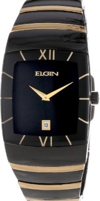 Elgin Men's FG543 Black Ion-Plating and Gold-Tone Bracelet Watch Elgin Men's FG543 Black Ion-Plating and Gold-Tone Bracelet Watch