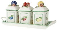 Villeroy & Boch French Garden Charm 5-Inch Jam Set With Tray Villeroy & Boch French Garden Charm 5-Inch Jam Set With Tray